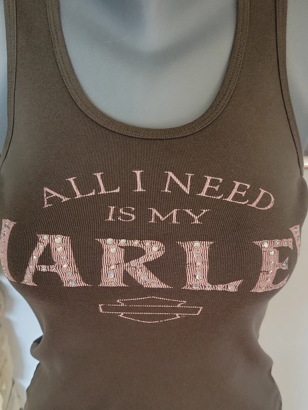 Harley-Davidson Tank Top Small Green Pink